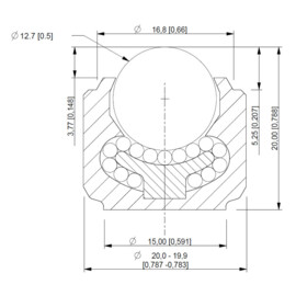 Ball Transfer Unit, 12.7 mm, flush mounted, Omnitrack