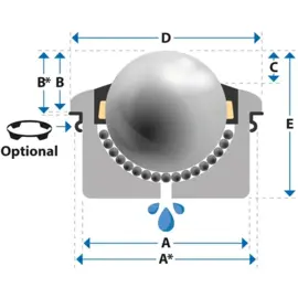 Ball Transfer Unit, 12 mm, with flange M12