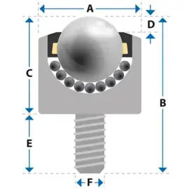 Ball Transfer Unit, 12 mm for heavy load MSP11